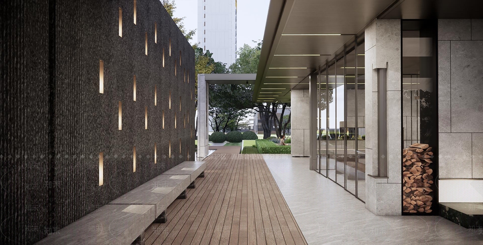 现代风格景观廊架SU模型下载【ID:1136290678】