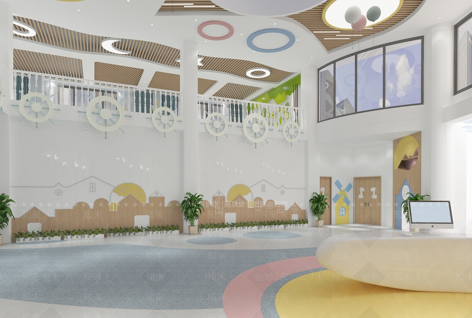 现代幼儿园3D模型下载【ID:1136290906】