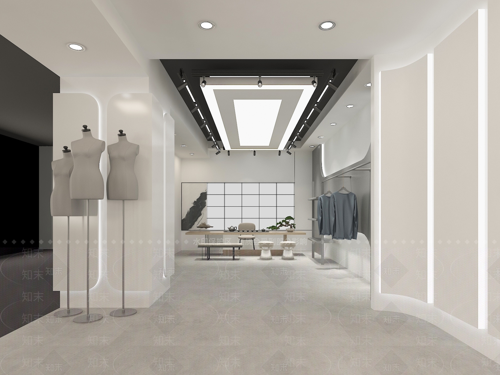 现代服装鞋店3D模型下载【ID:1136290907】