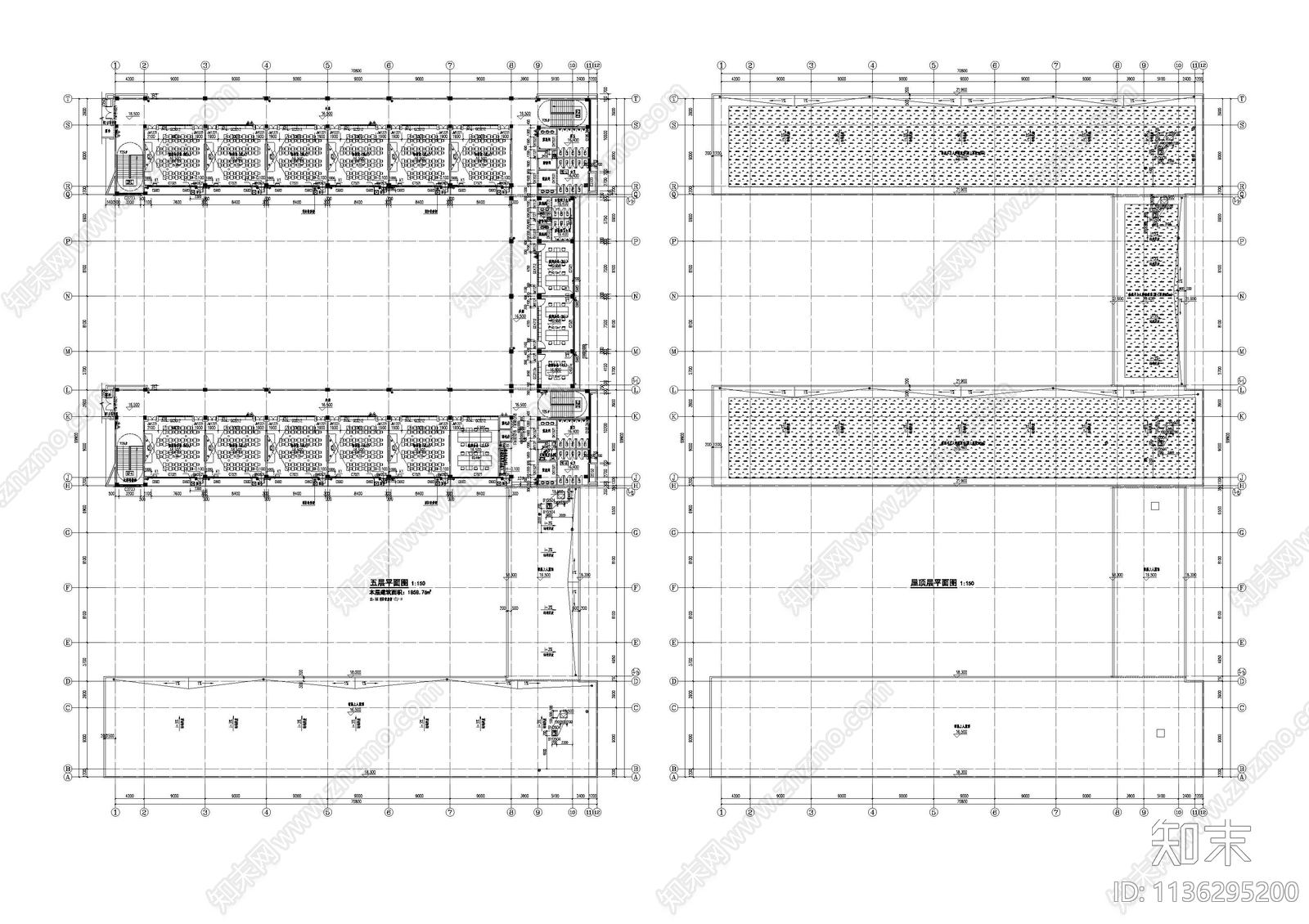 培训楼建筑cad施工图下载【ID:1136295200】