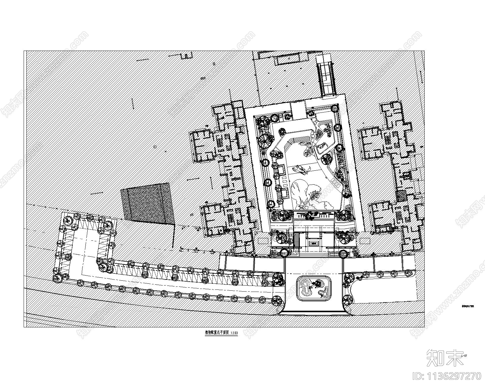 住宅景观平面图cad施工图下载【ID:1136297270】