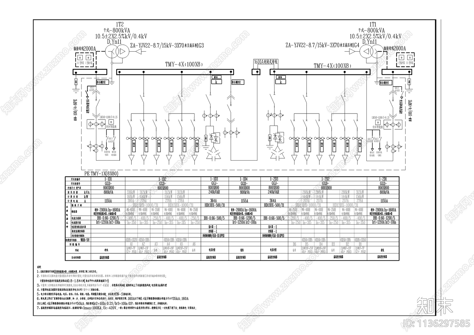 建筑供配电工程cad施工图下载【ID:1136297585】