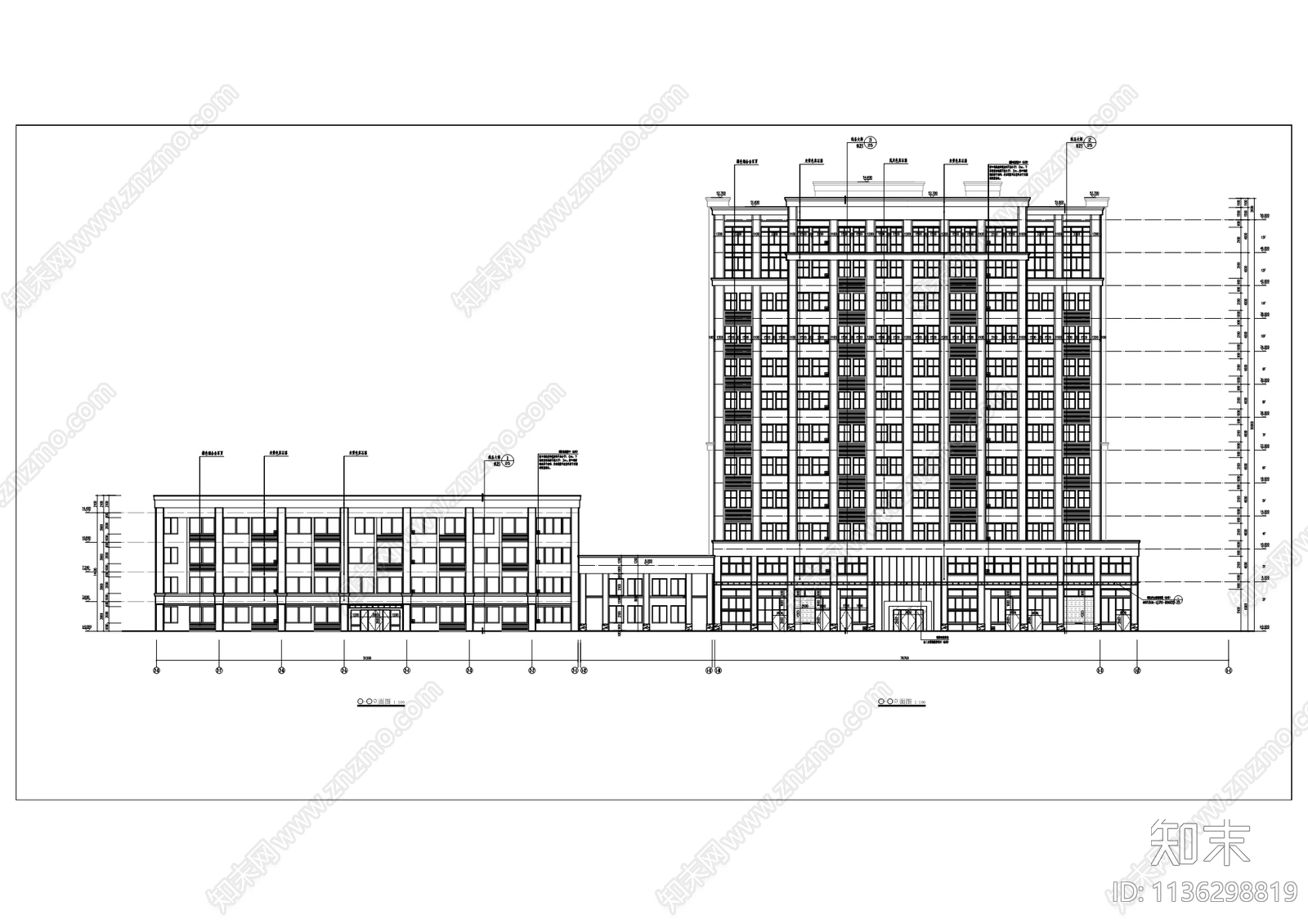 西南大学工科大楼建筑cad施工图下载【ID:1136298819】