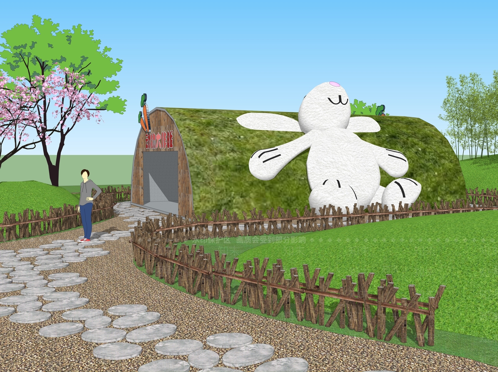 现代乡村游乐设施SU模型下载【ID:1136299290】