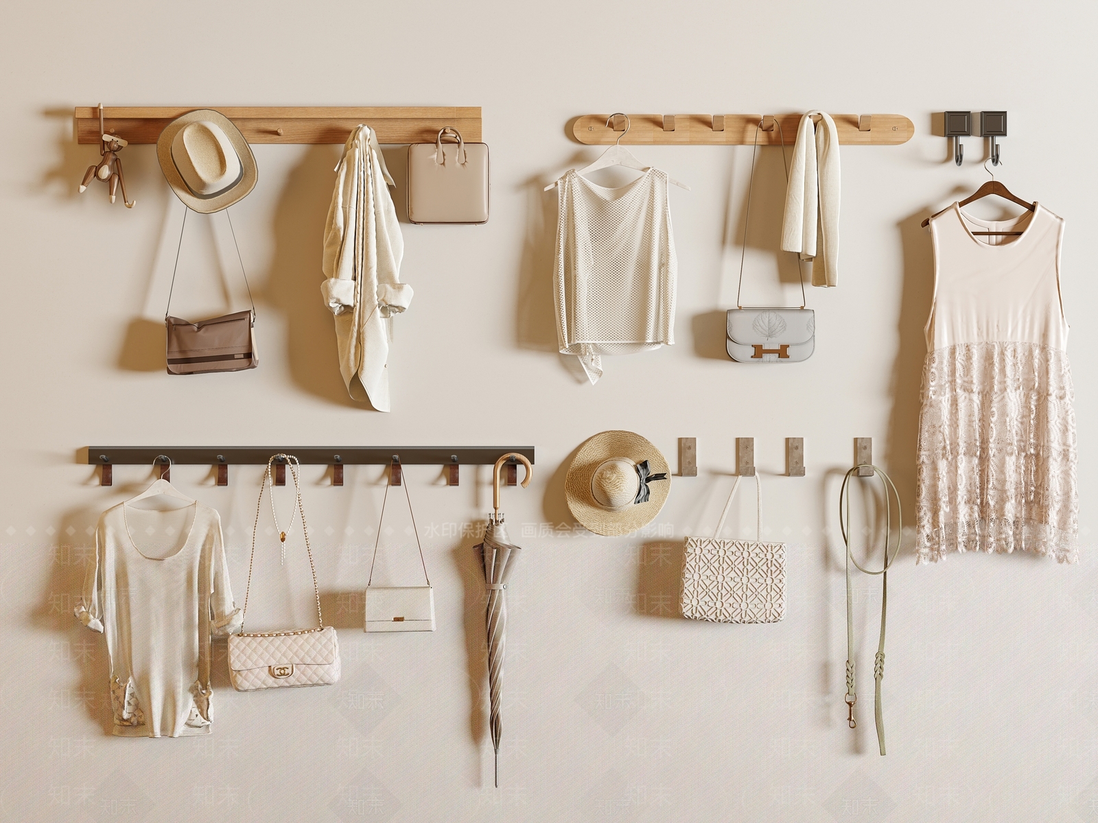 现代挂衣钩SU模型下载【ID:1136300320】