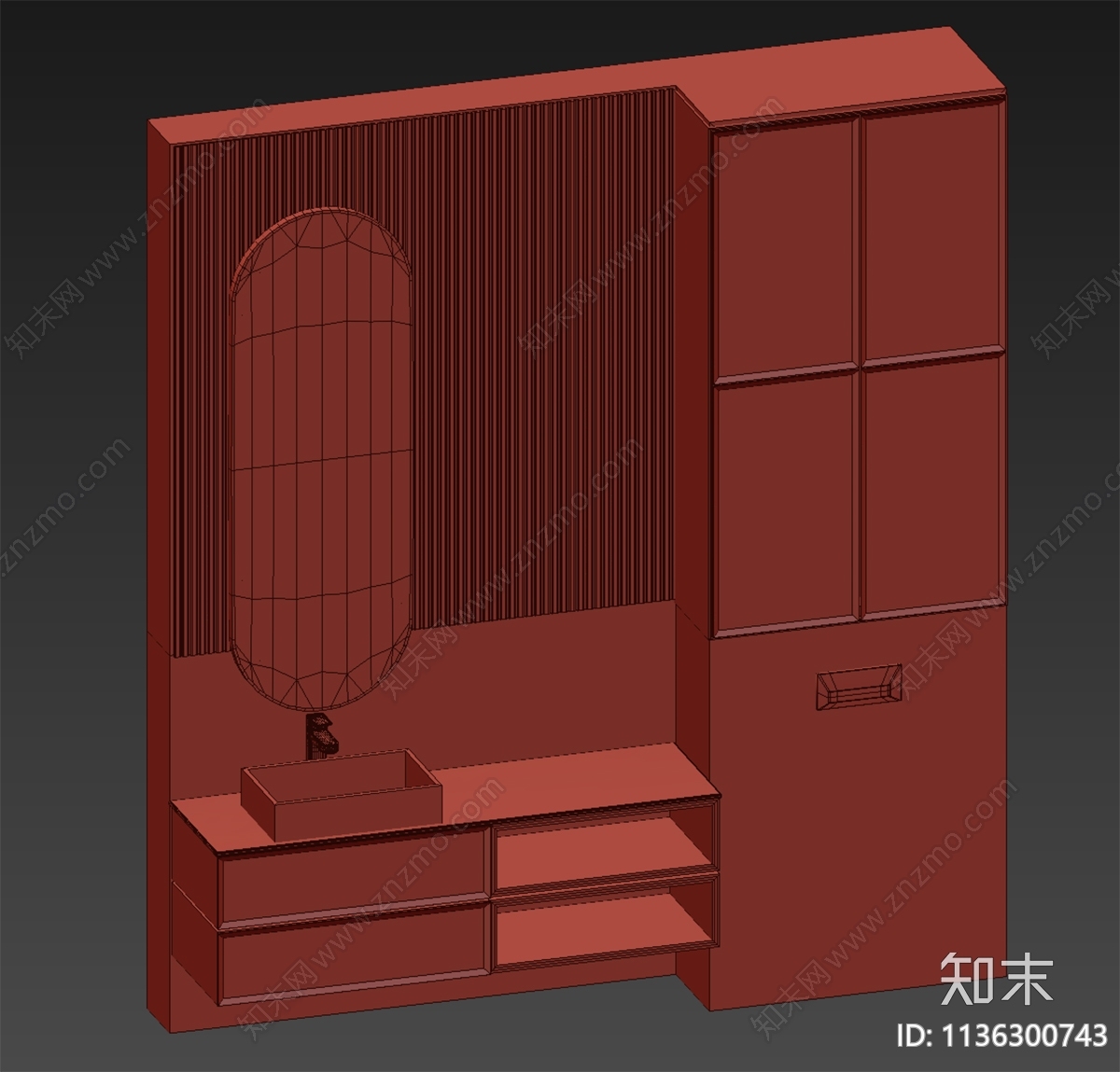 现代浴室柜3D模型下载【ID:1136300743】