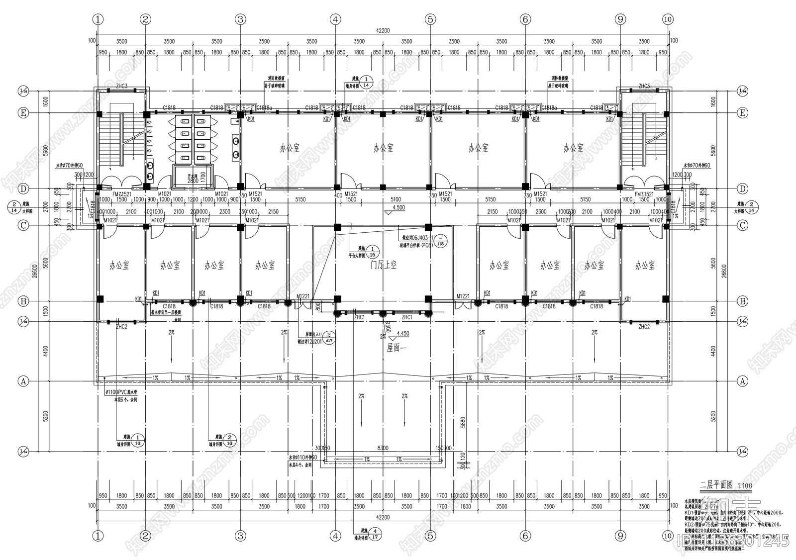 办公楼建筑效果图cad施工图下载【ID:1136301245】