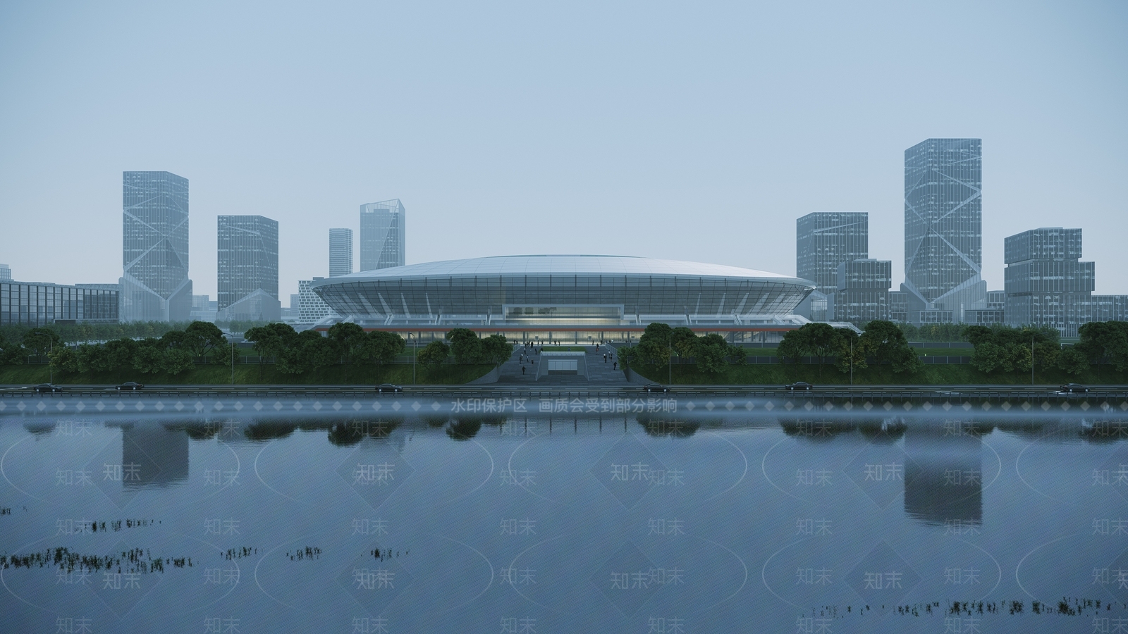 现代体育馆外观3D模型下载【ID:1136302793】