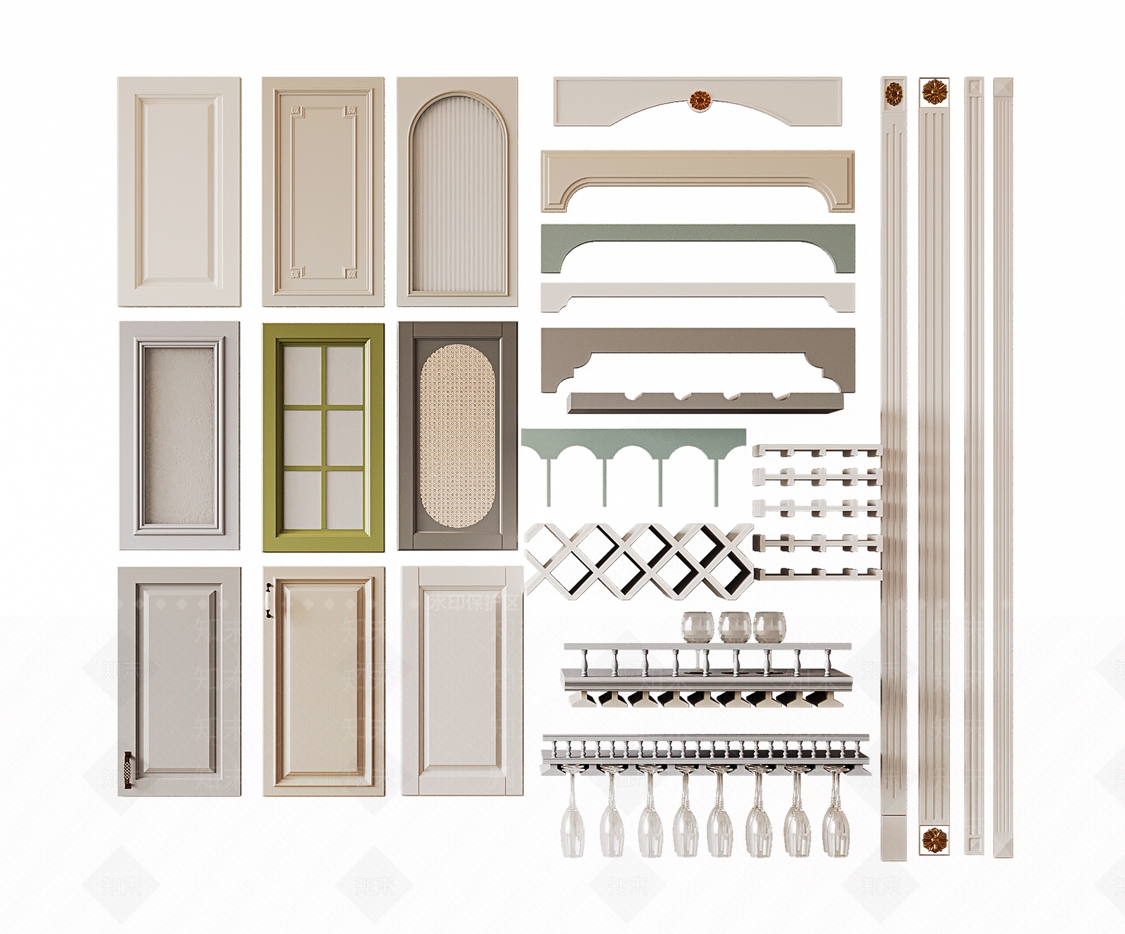 欧式柜门SU模型下载【ID:1136304569】