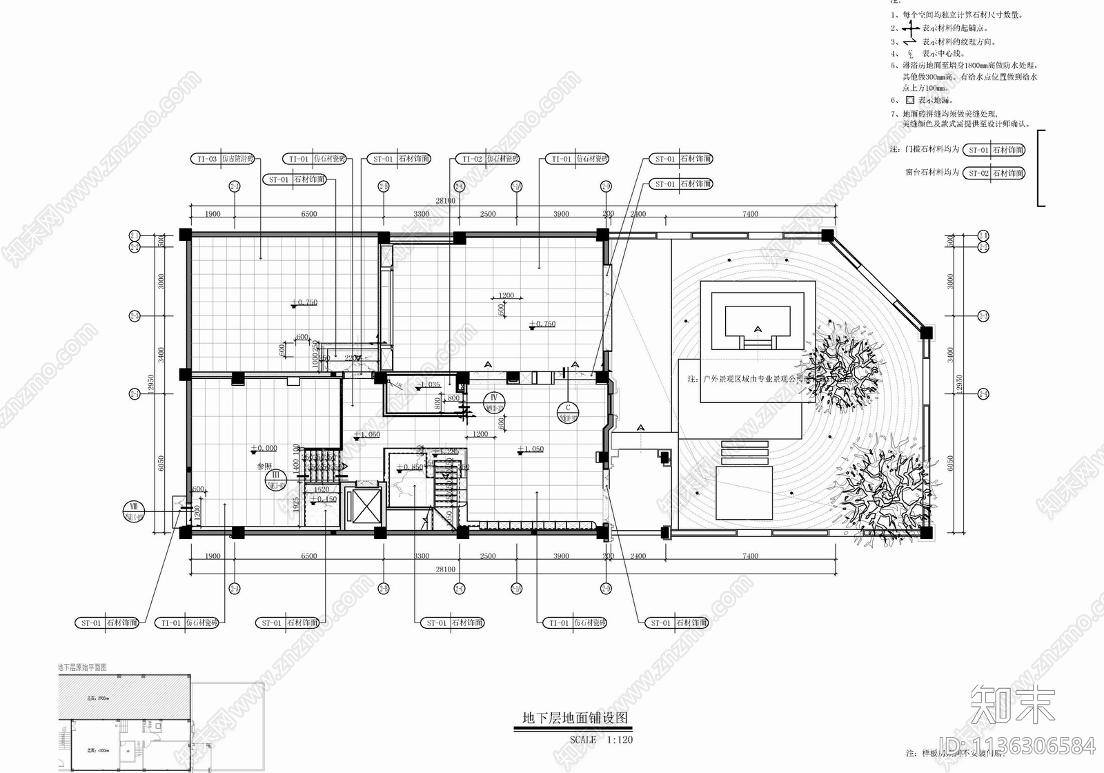 三层别墅室内cad施工图下载【ID:1136306584】