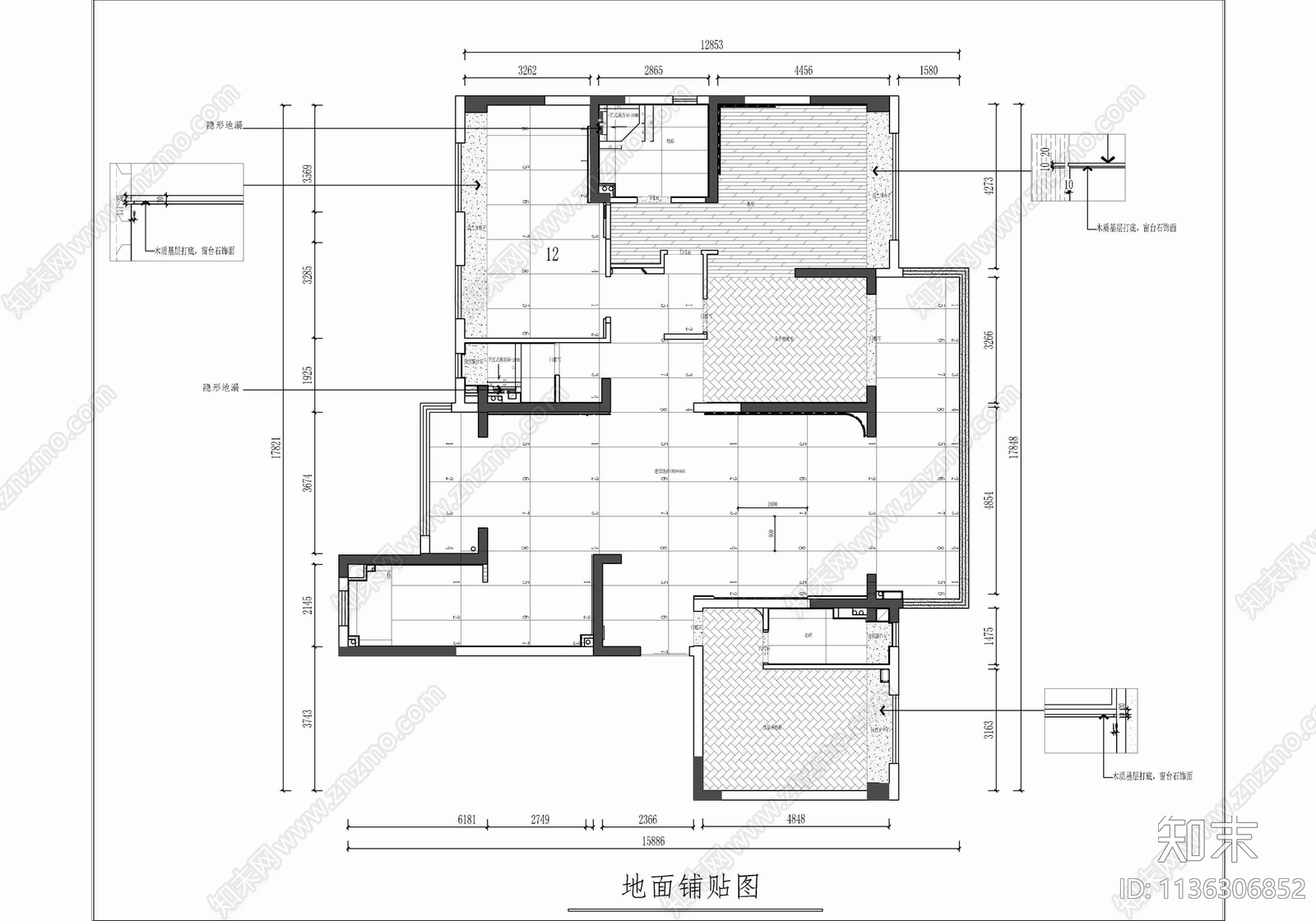 215㎡家装大平层施工图下载【ID:1136306852】