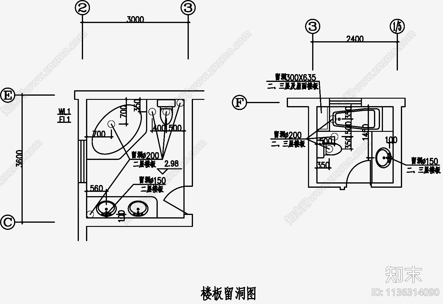 自建房建筑给排水cad施工图下载【ID:1136314090】