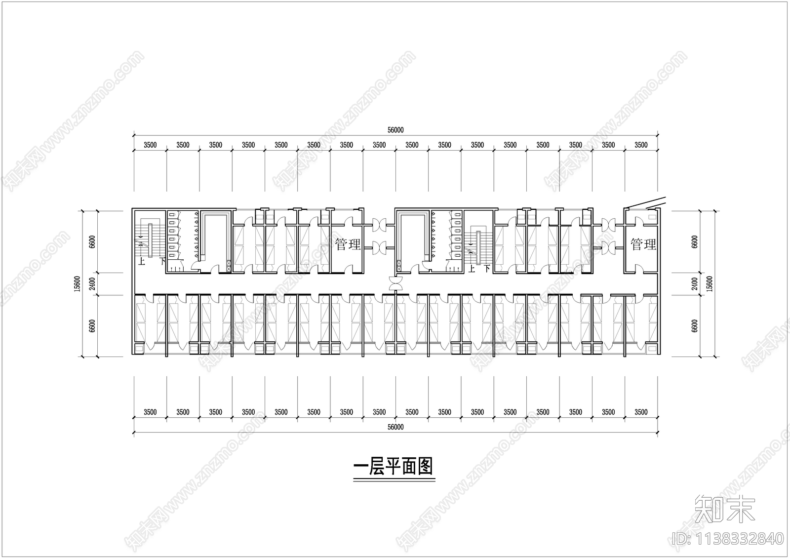 学生宿舍建筑平面图施工图下载【ID:1138332840】