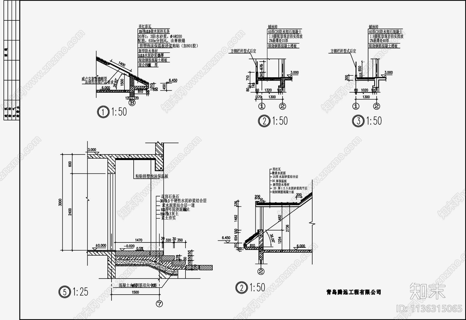 欧式简约别墅建筑cad施工图下载【ID:1136315065】