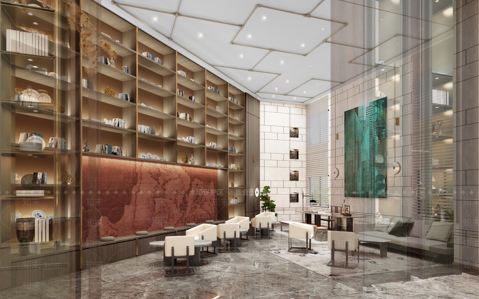 新中式家具展厅3D模型下载【ID:1136318395】