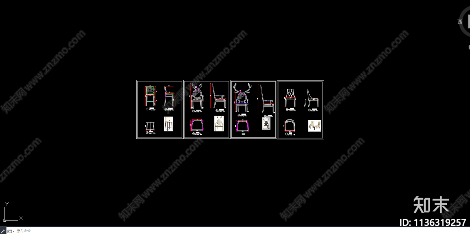 吧椅休闲椅cad施工图下载【ID:1136319257】