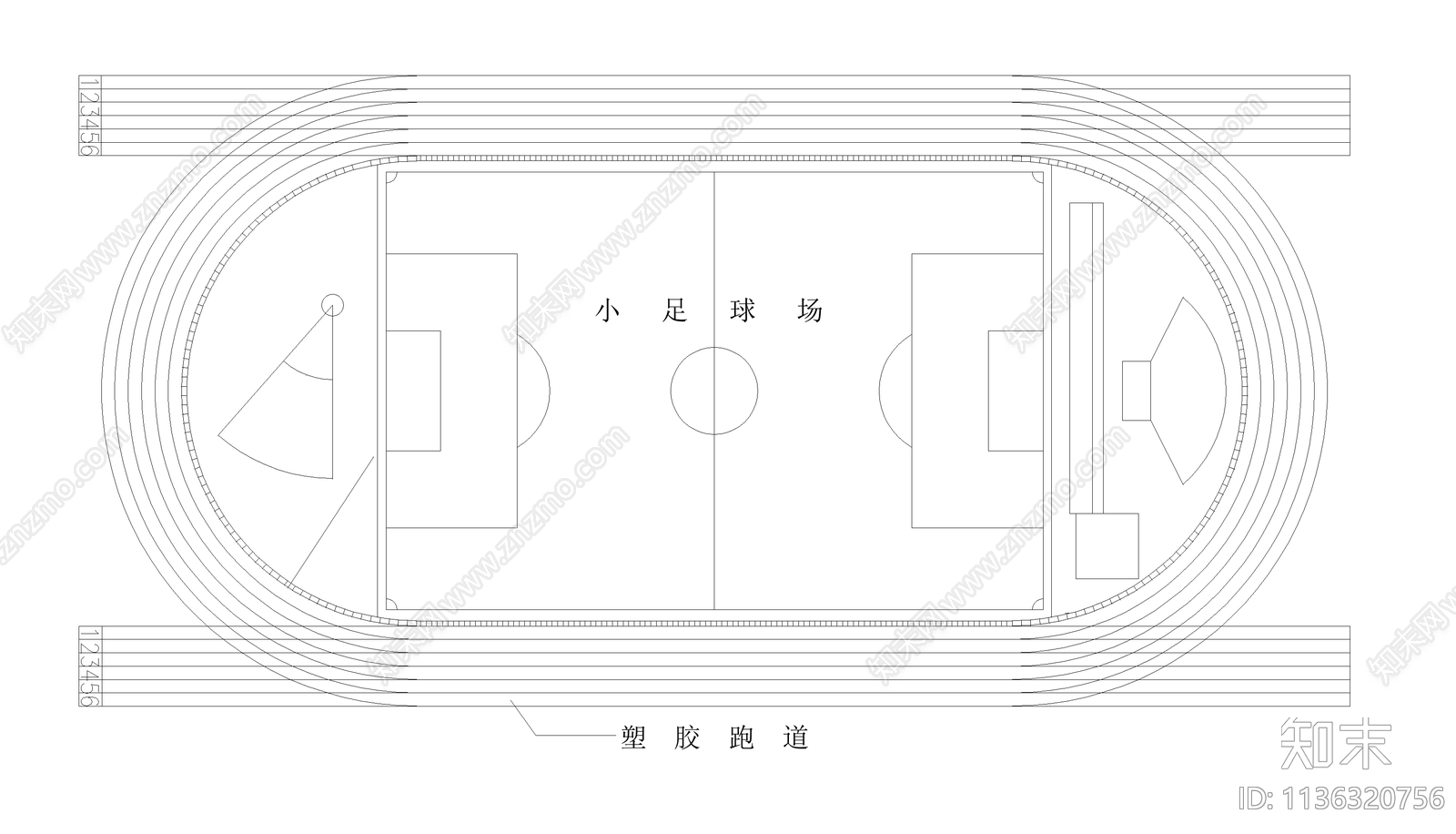 体育类场地常用图块施工图下载【ID:1136320756】