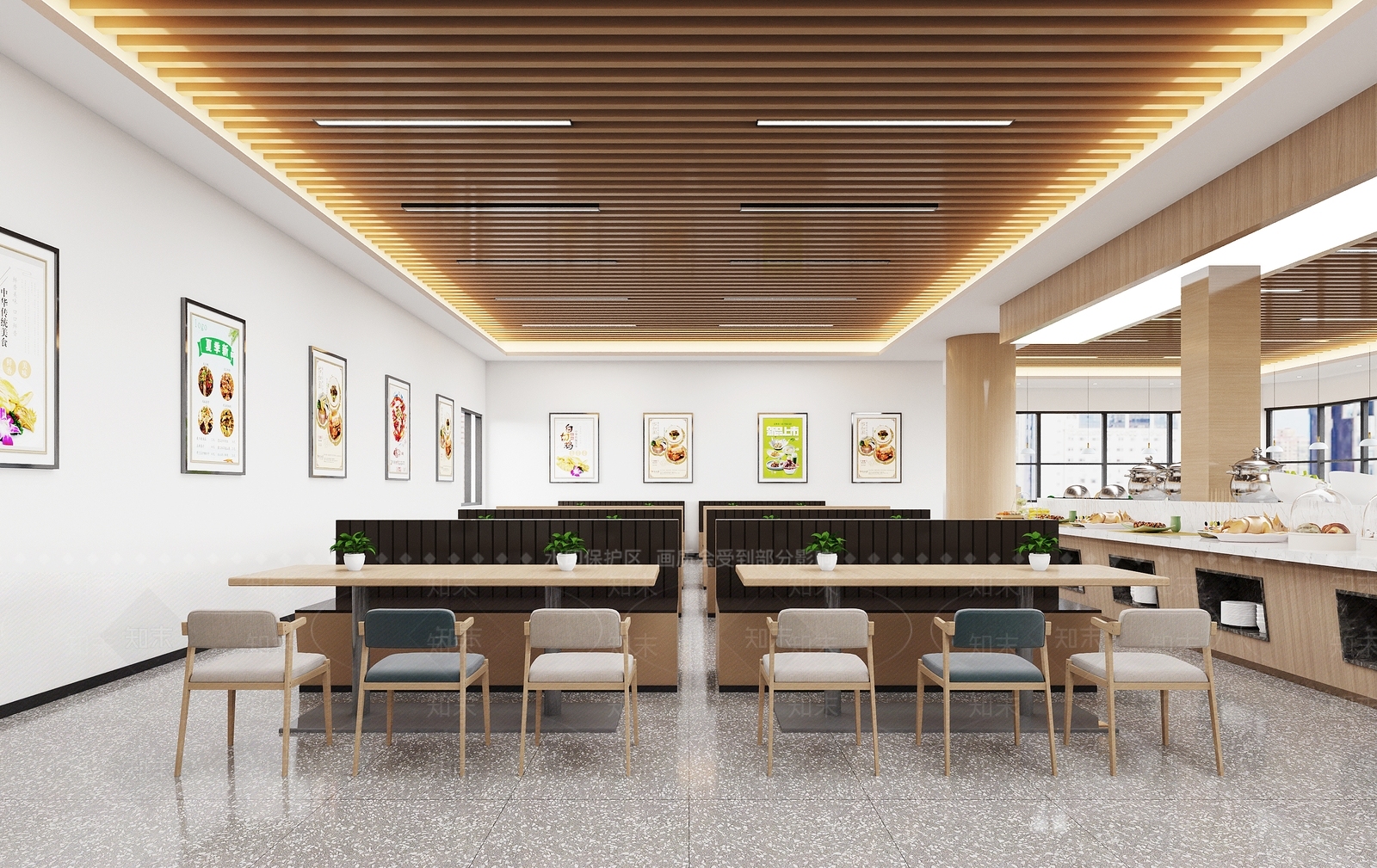 现代公共餐厅3D模型下载【ID:1136323244】