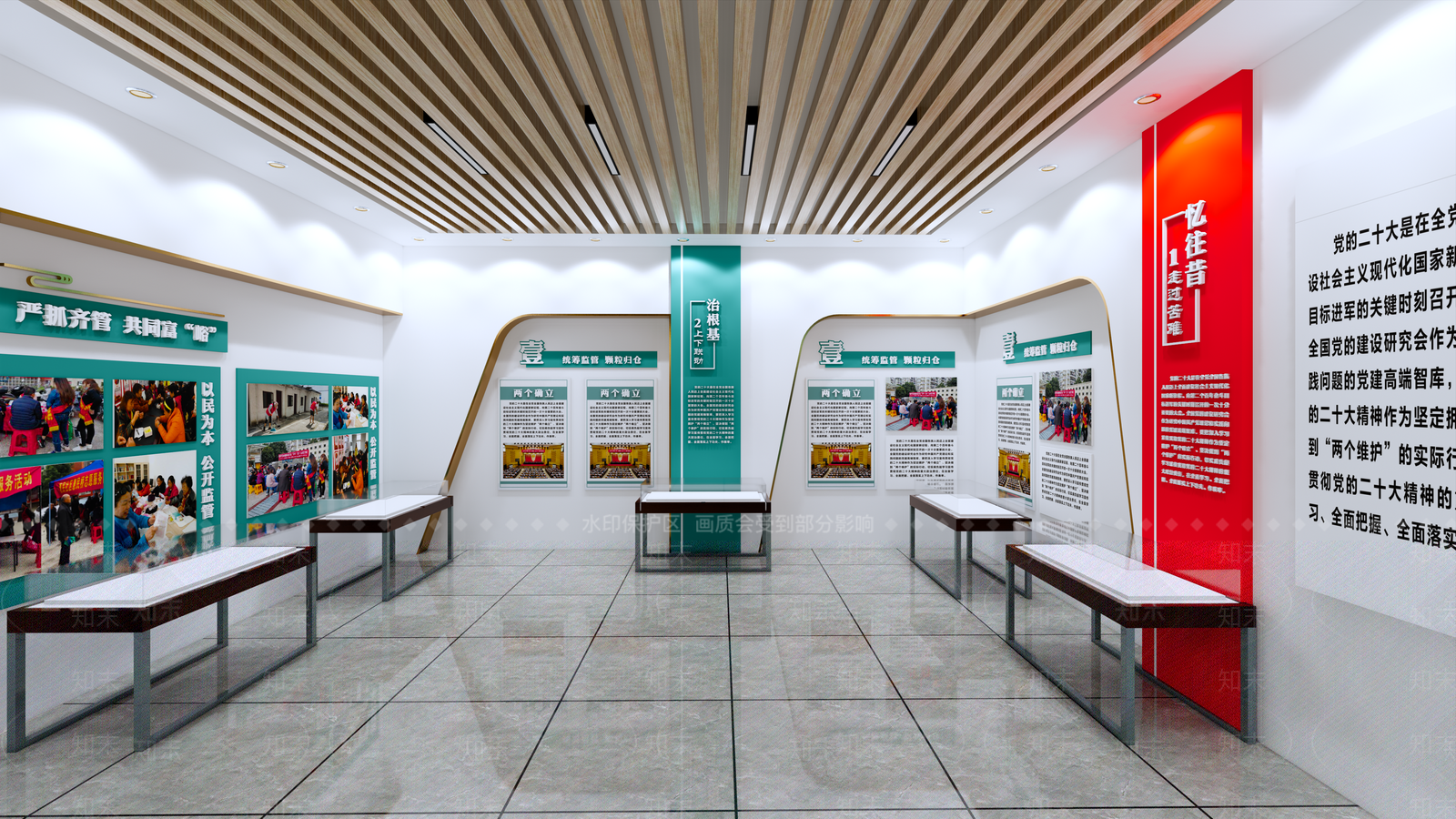 现代党建展厅SU模型下载【ID:1136327725】