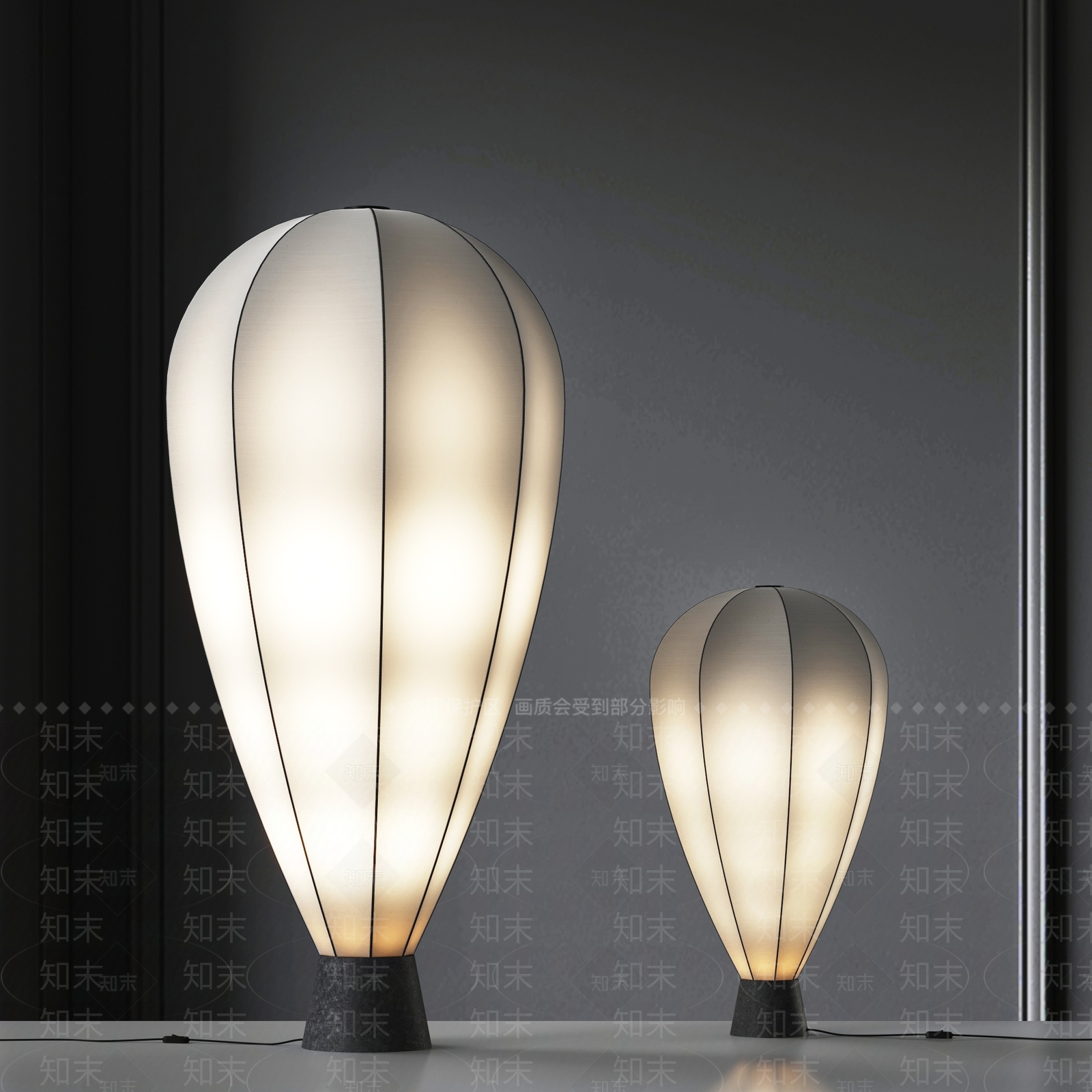 现代热气球落地灯3D模型下载【ID:1136332107】