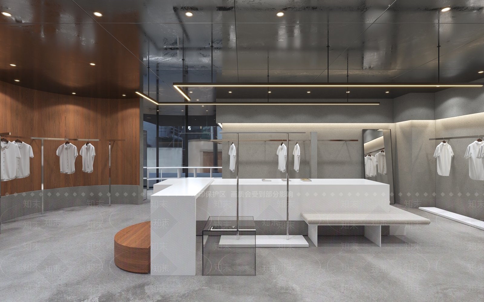 现代极简服装店3D模型下载【ID:1136332411】