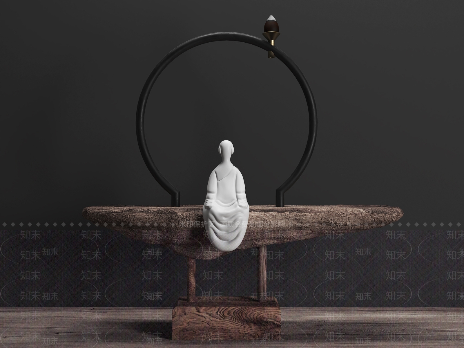 新中式禅意佛像雕塑摆件3D模型下载【ID:1136334409】