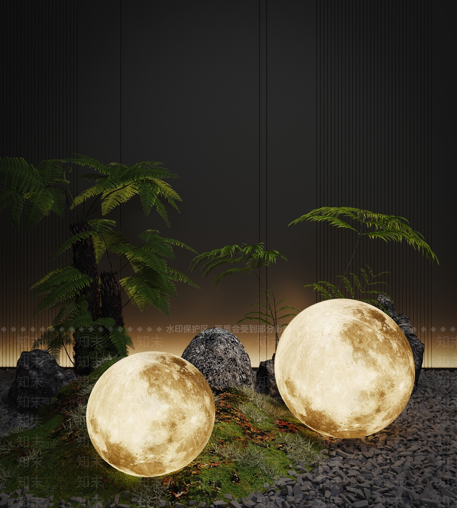 现代月球灯3D模型下载【ID:1136337333】