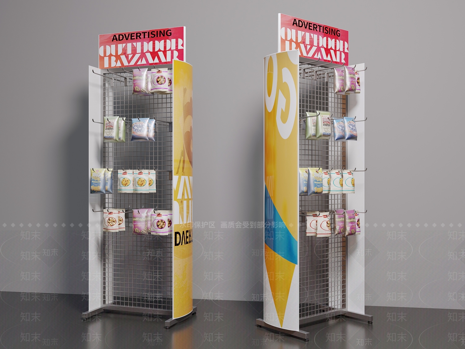 现代商品货架SU模型下载【ID:1136338534】