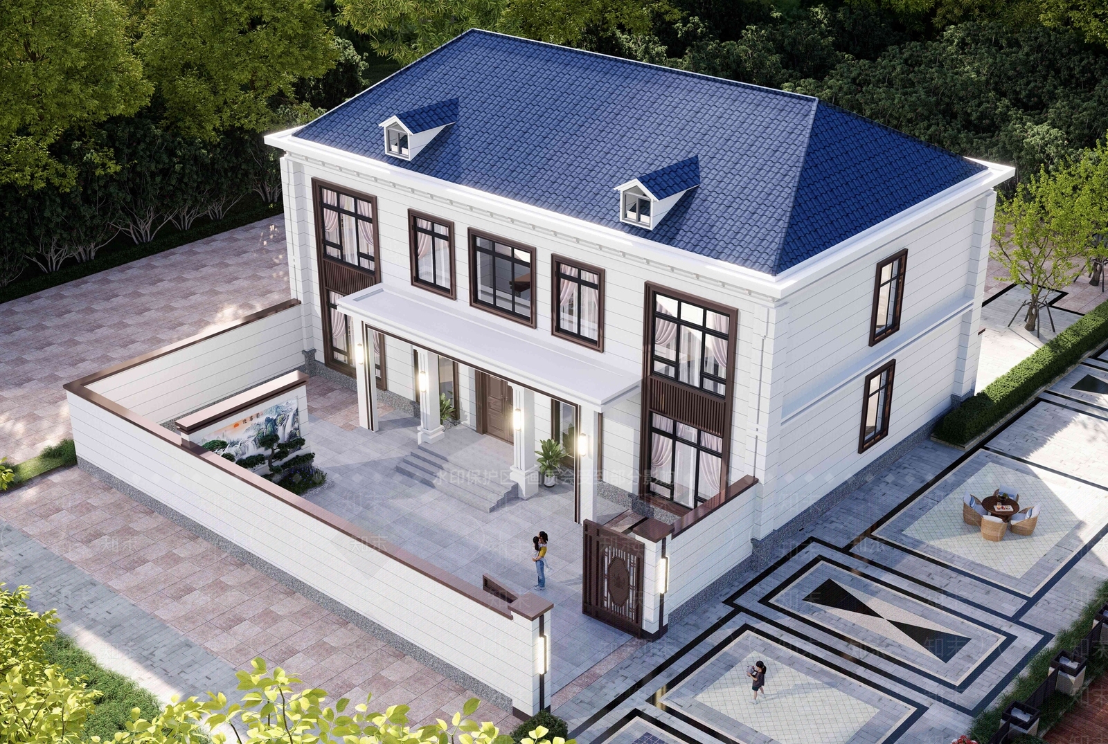现代乡村自建房SU模型下载【ID:1136342574】