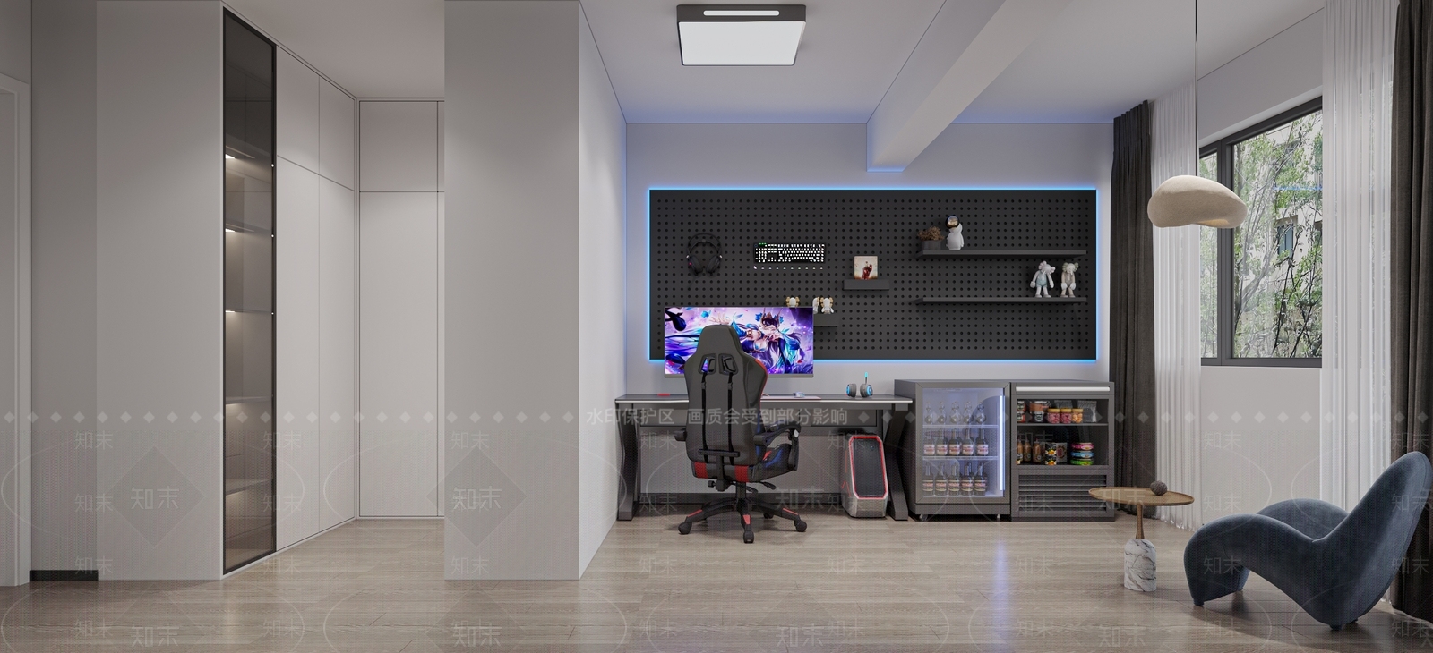 现代电竞房3D模型下载【ID:1136345448】