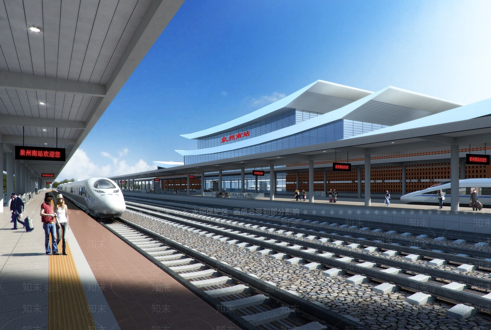 现代高铁站外观3D模型下载【ID:1136346220】
