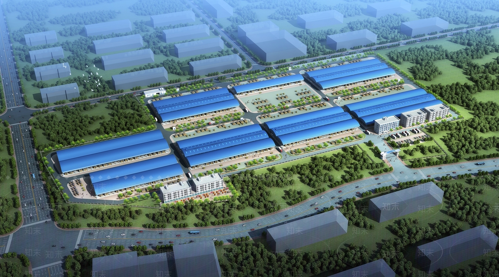 现代工业厂房3D模型下载【ID:1136348550】