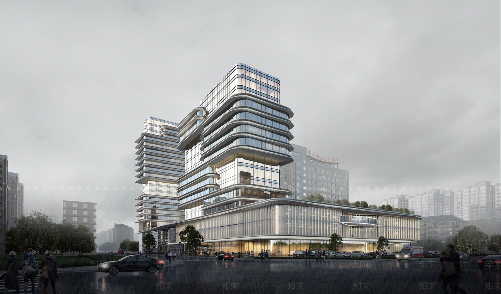 现代医疗建筑SU模型下载【ID:1136348524】