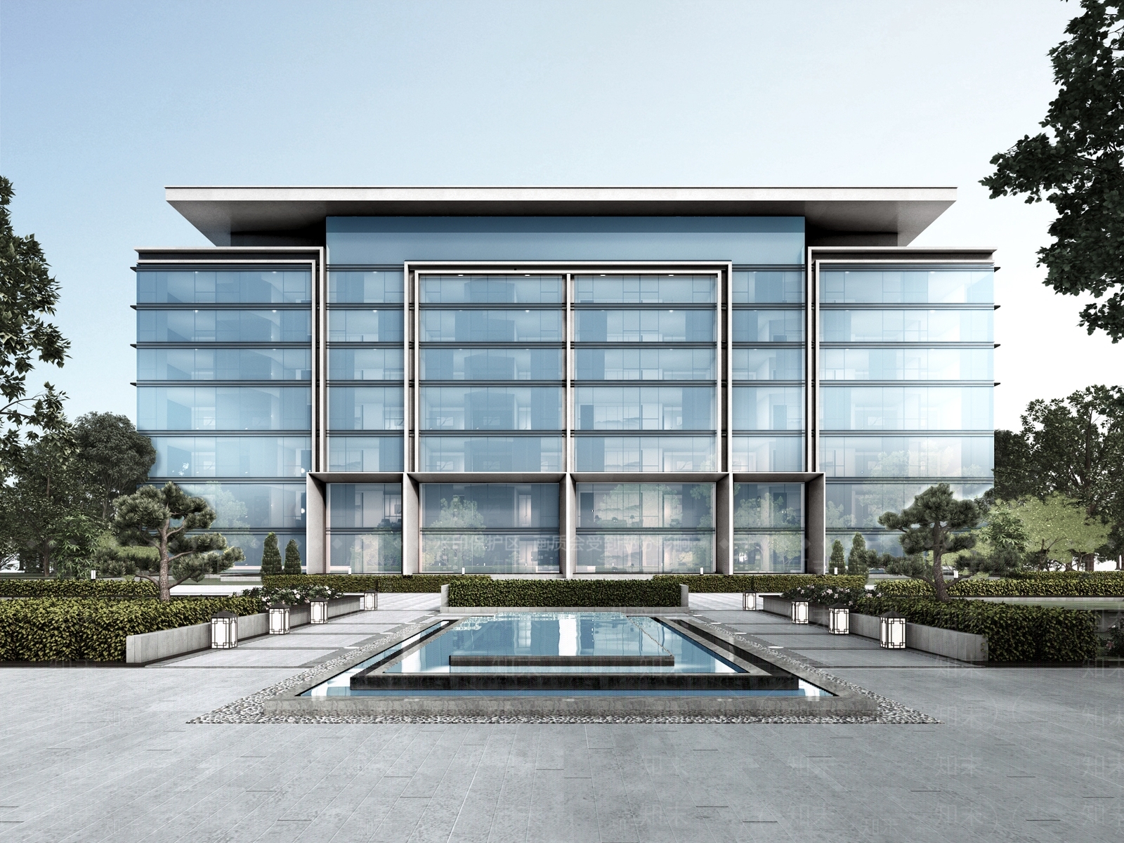 现代写字楼3D模型下载【ID:1136352421】