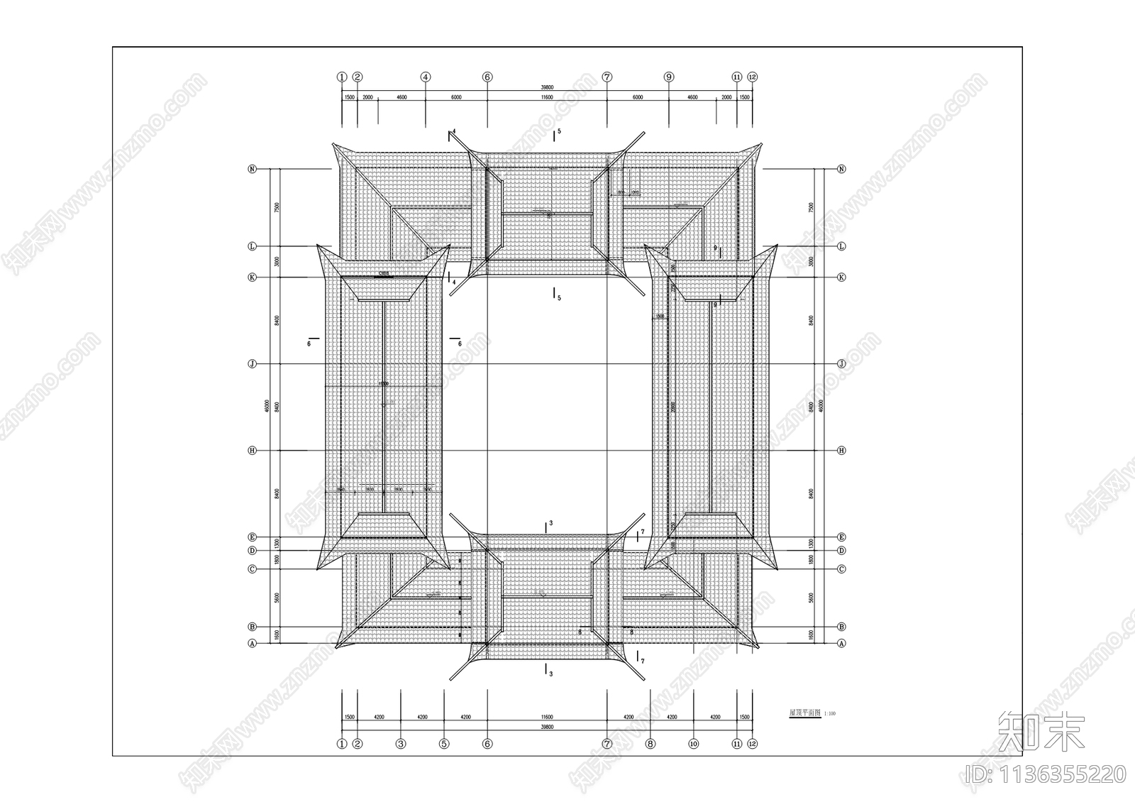 官村特色民俗文化展示中心古建筑cad施工图下载【ID:1136355220】