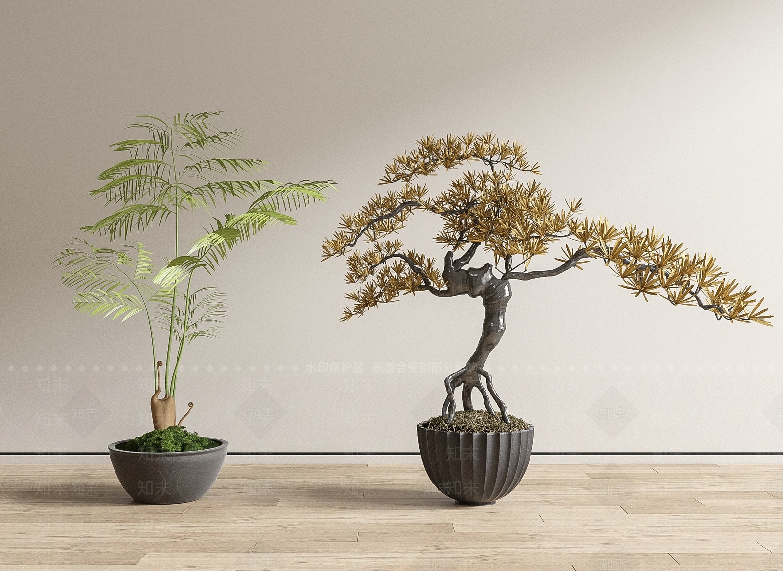 现代盆景3D模型下载【ID:1136364584】