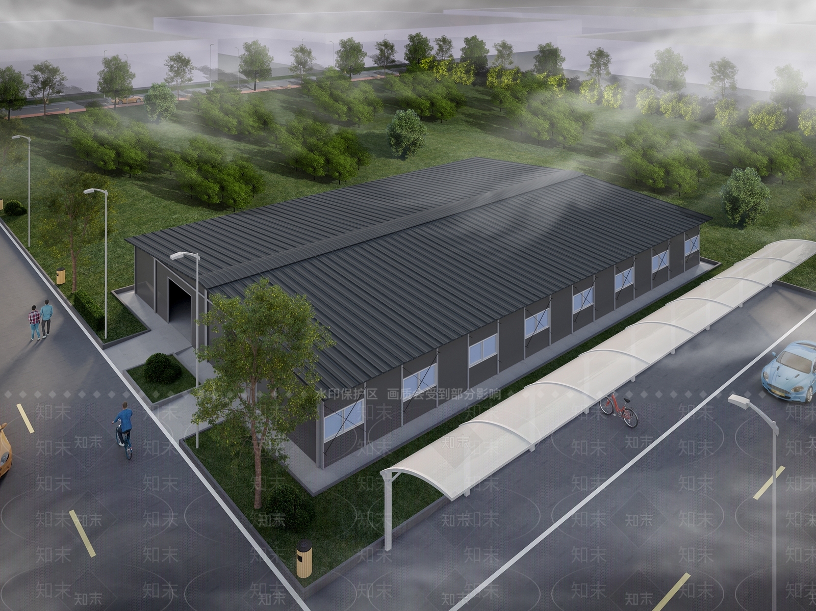 现代工业厂房3D模型下载【ID:1136370029】