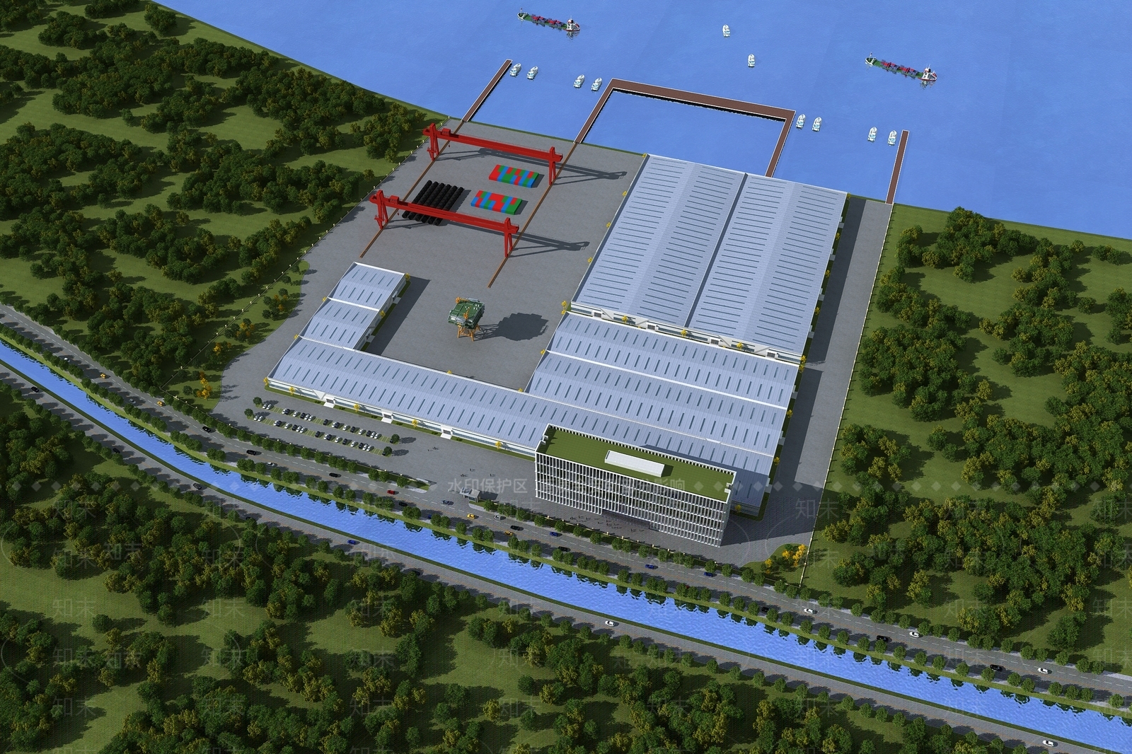 现代工业厂房3D模型下载【ID:1136371692】