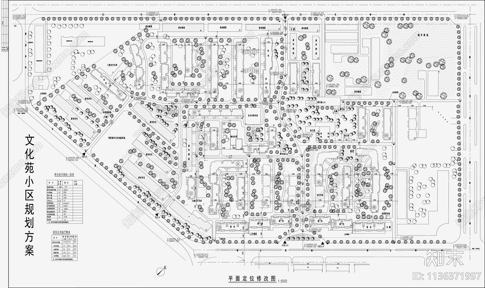 小区规划景观平面图施工图下载【ID:1136371997】