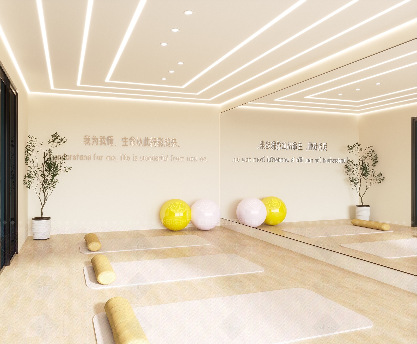 现代瑜伽馆3D模型下载【ID:1136382528】