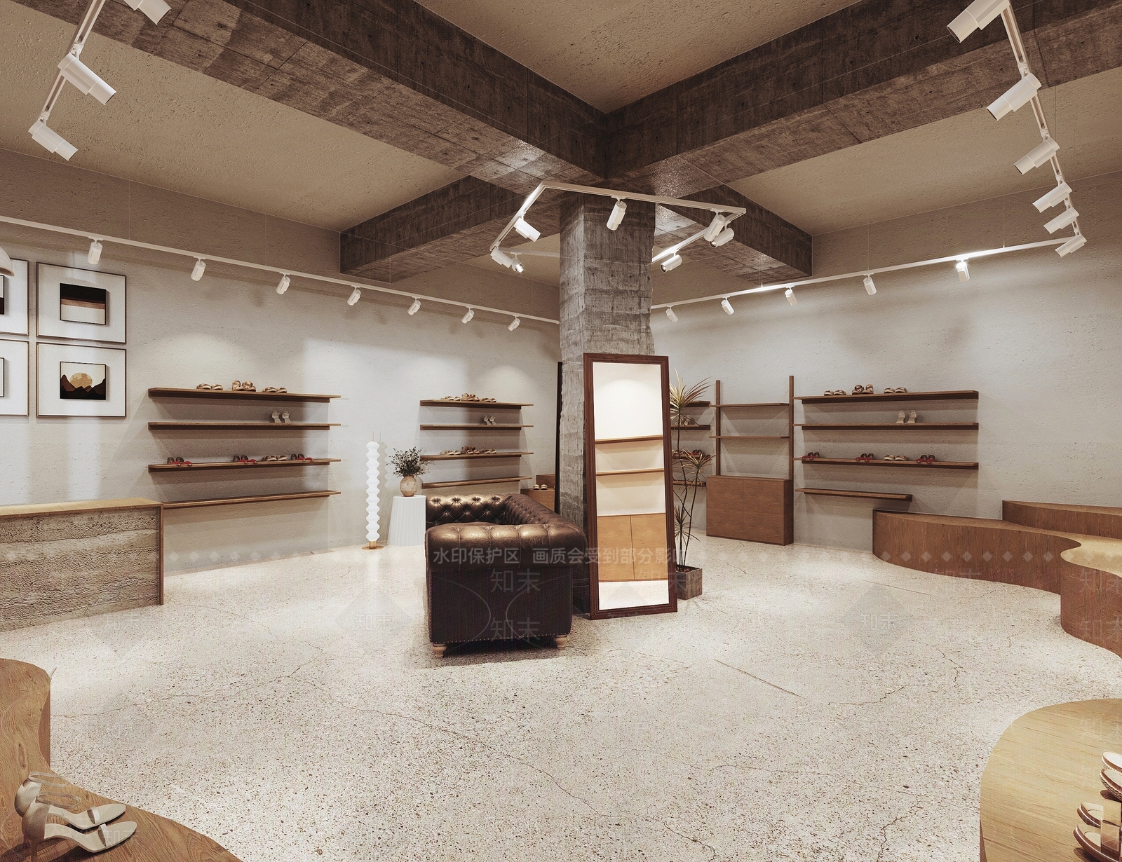 现代鞋店专卖店3D模型下载【ID:1136401136】