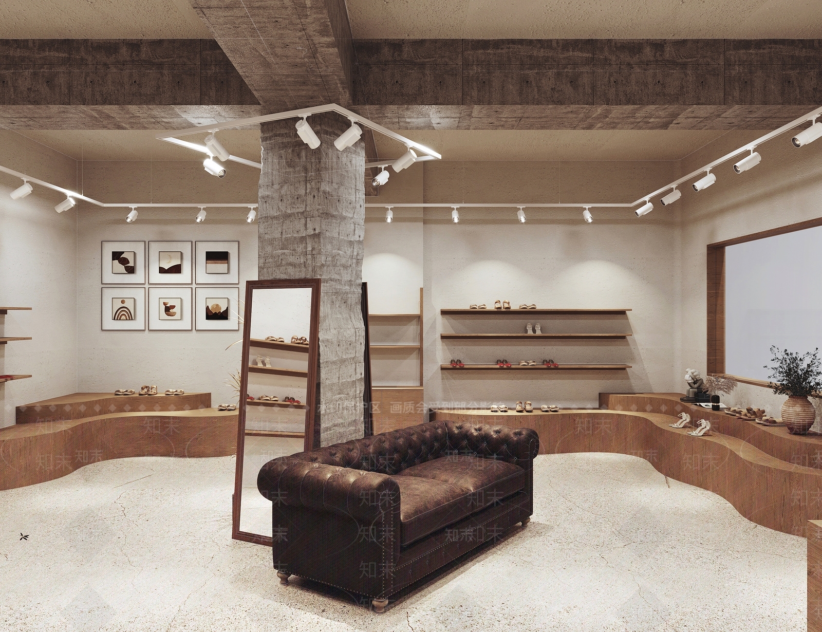 现代鞋店专卖店3D模型下载【ID:1136401136】