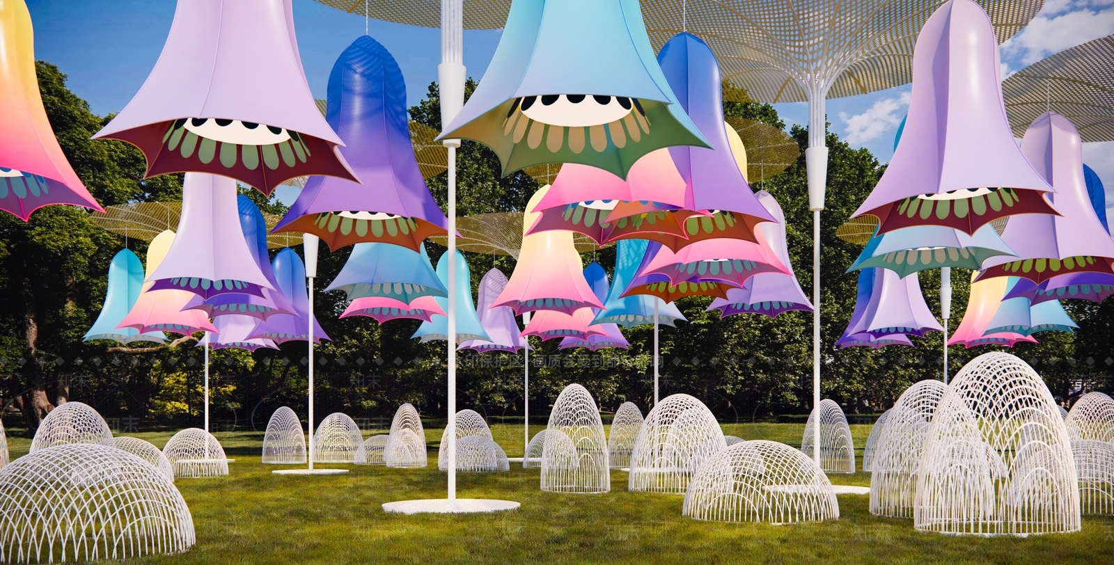 现代公园花之森林雕塑小品SU模型下载【ID:1136402338】