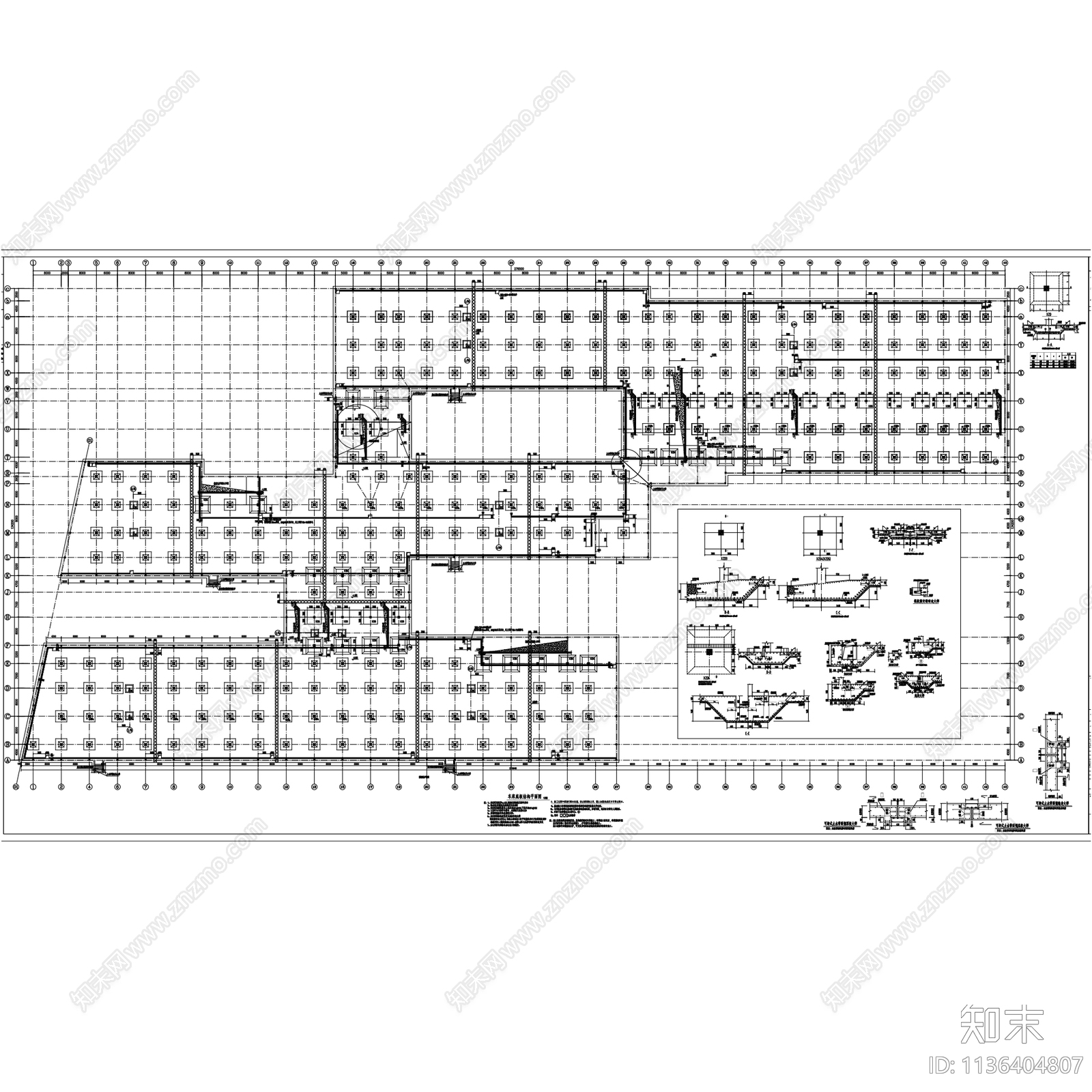 室内外停车场地下车库建筑景观cad施工图下载【ID:1136404807】