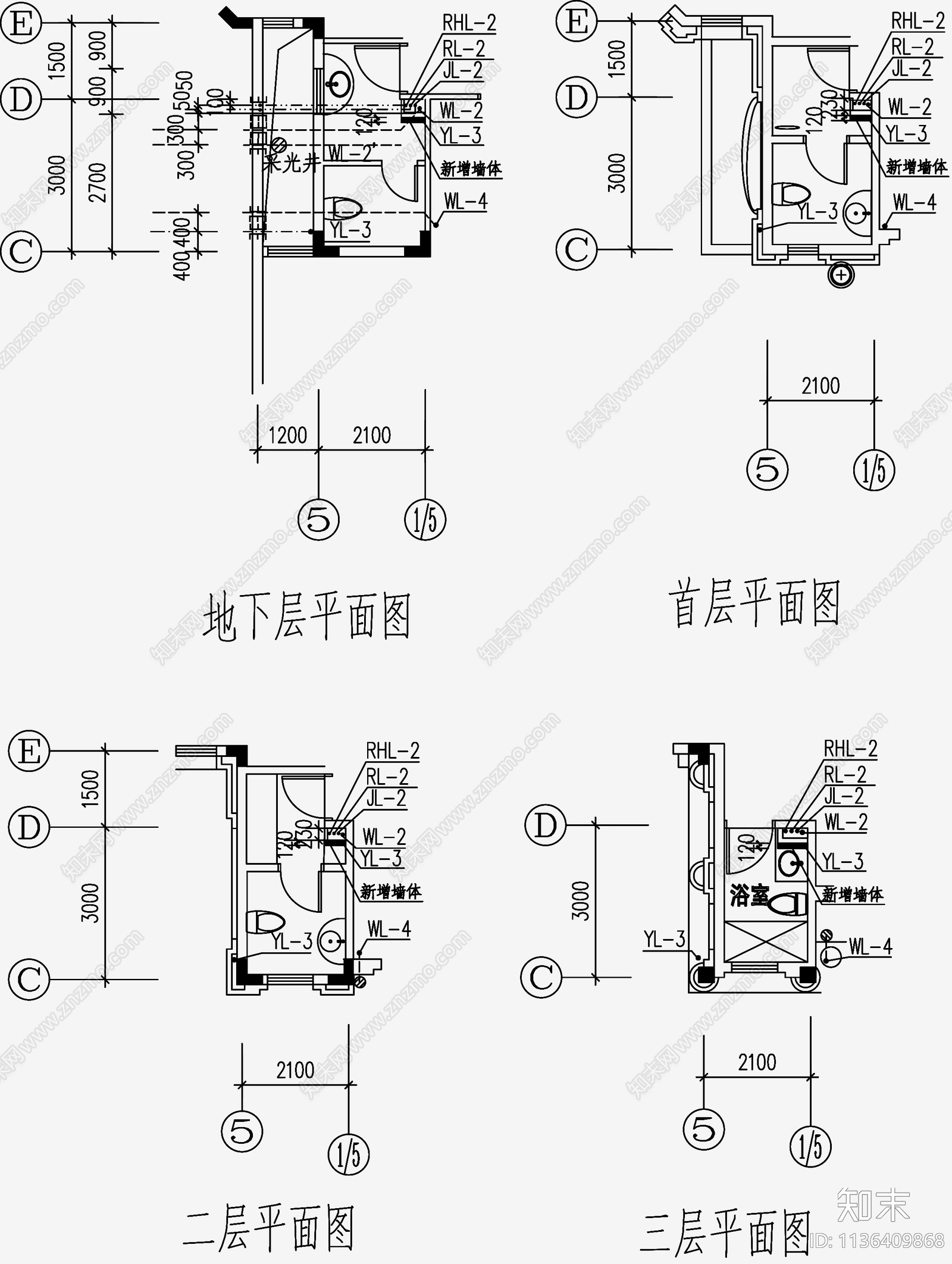 别墅给排水cad施工图下载【ID:1136409868】