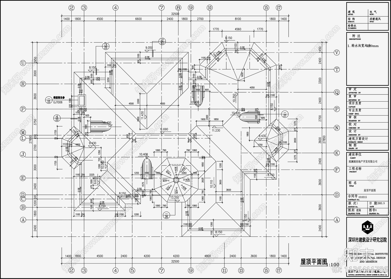 欧式别墅建筑cad施工图下载【ID:1136411786】