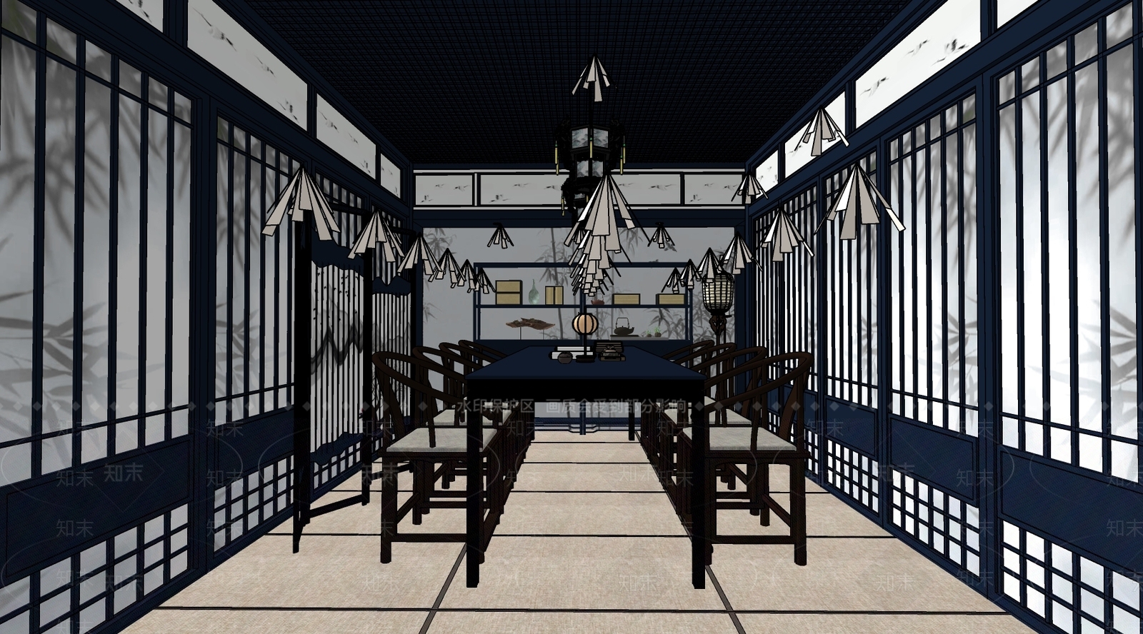 现代茶馆SU模型下载【ID:1136414518】