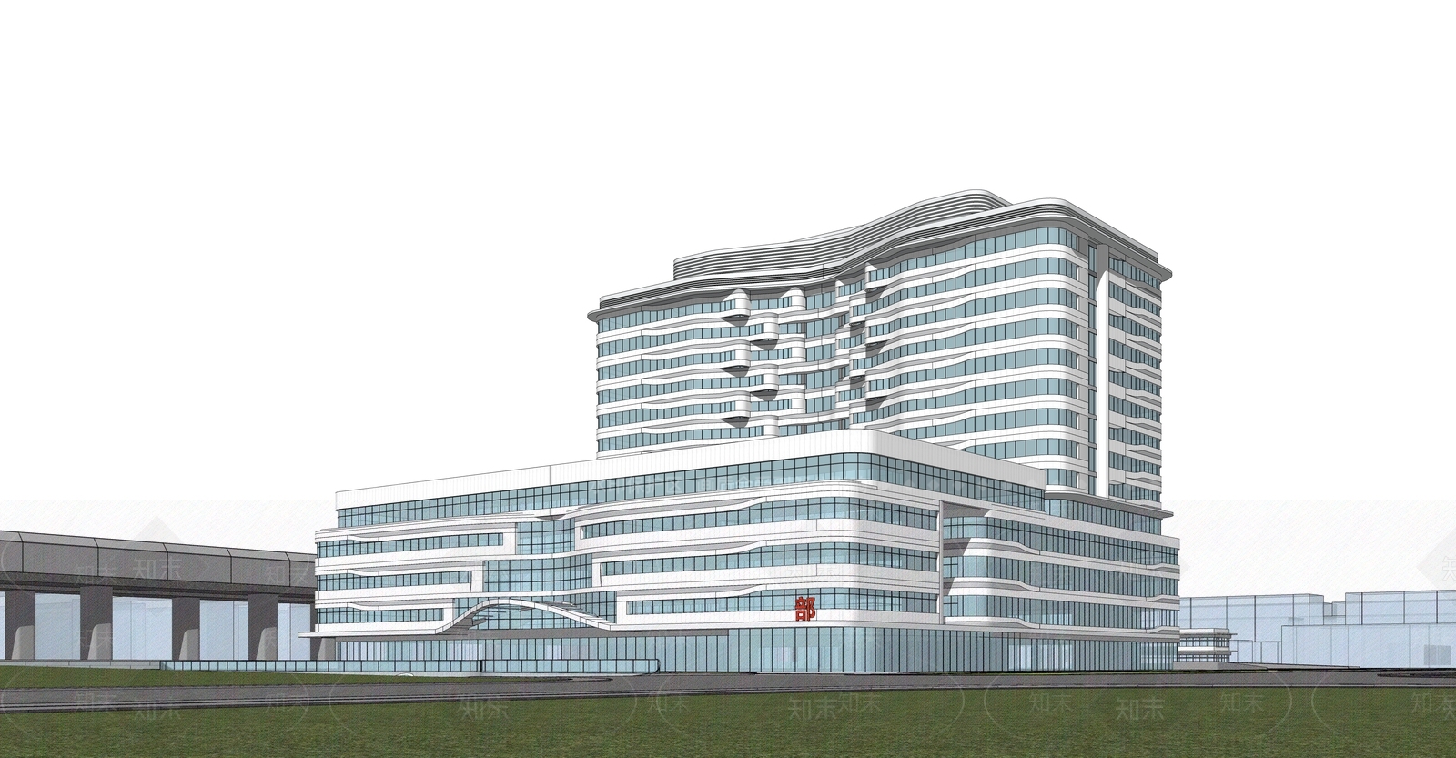 现代医疗建筑SU模型下载【ID:1136416338】