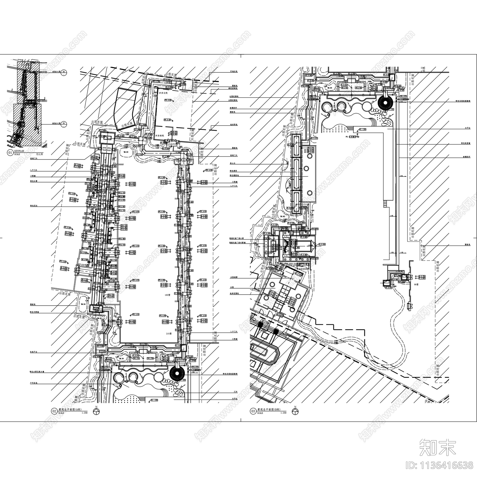 新中式泰禾上海院子示范区景观CAD施工图cad施工图下载【ID:1136416638】