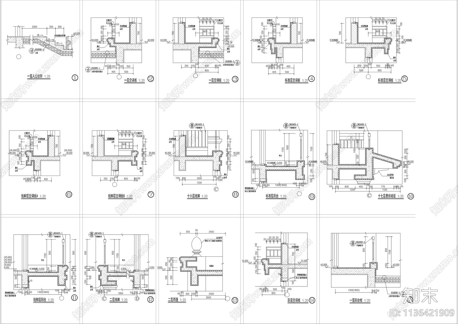 欧式高层住宅楼建筑cad施工图下载【ID:1136421909】